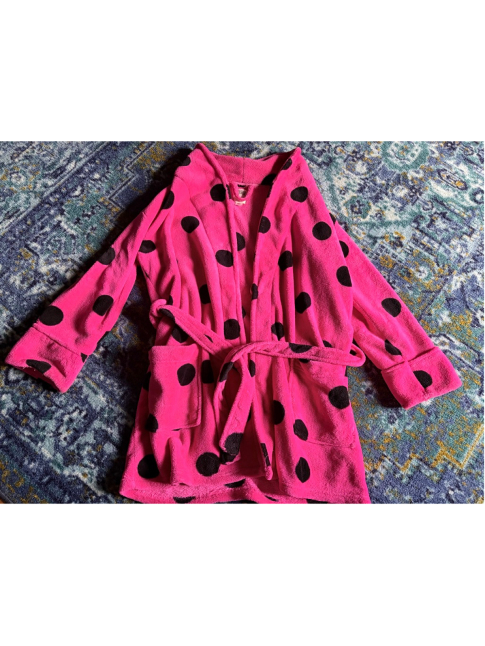 Victoria's Secret PINK Hot Pink Polka Dot Robe XS/S